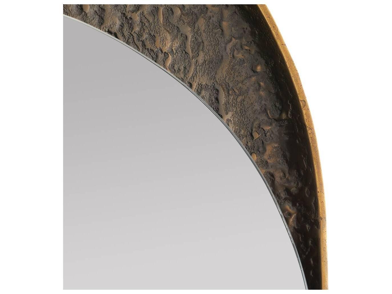 Arteriors Home Inset Antique Brass Bronze Wall Mirror Oval