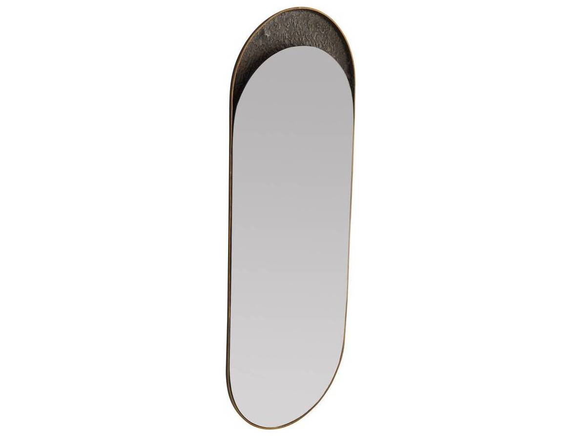 Arteriors Home Inset Antique Brass Bronze Wall Mirror Oval