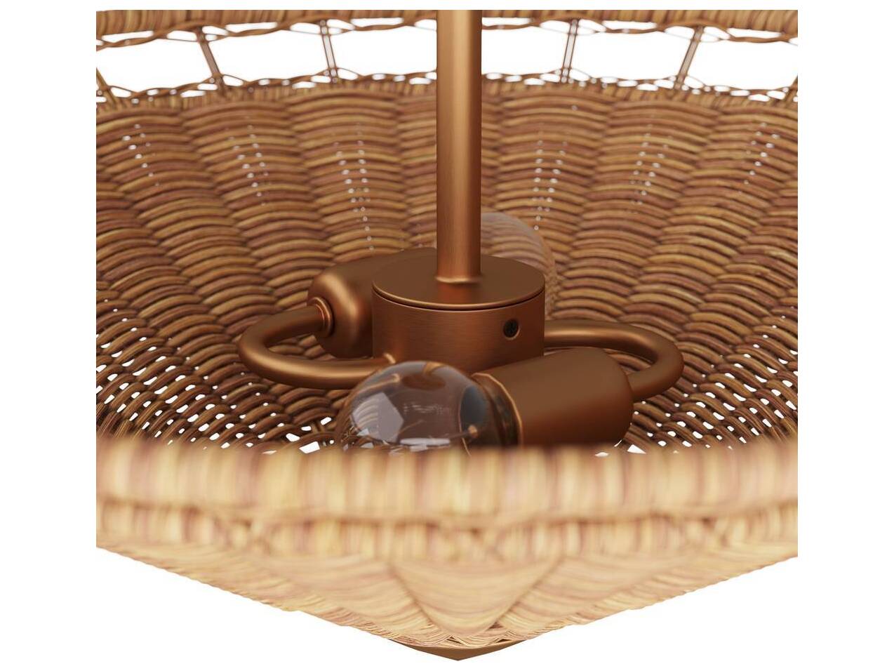 Arteriors Home Terrace 2-Light Natural Gold Steel Brown Semi Flush Mount