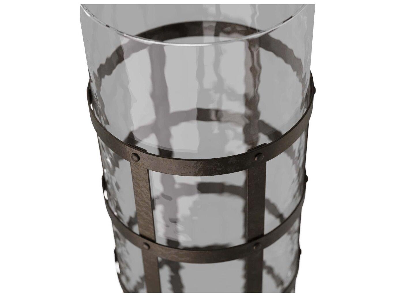 Arteriors Home Rivet Blackened Iron Clear Vase