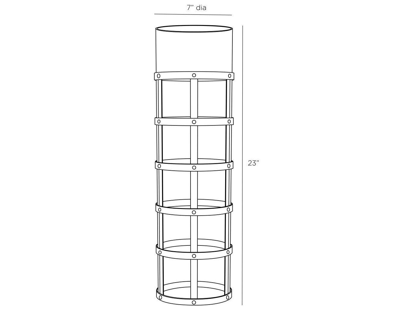 Arteriors Home Rivet Blackened Iron Clear Vase