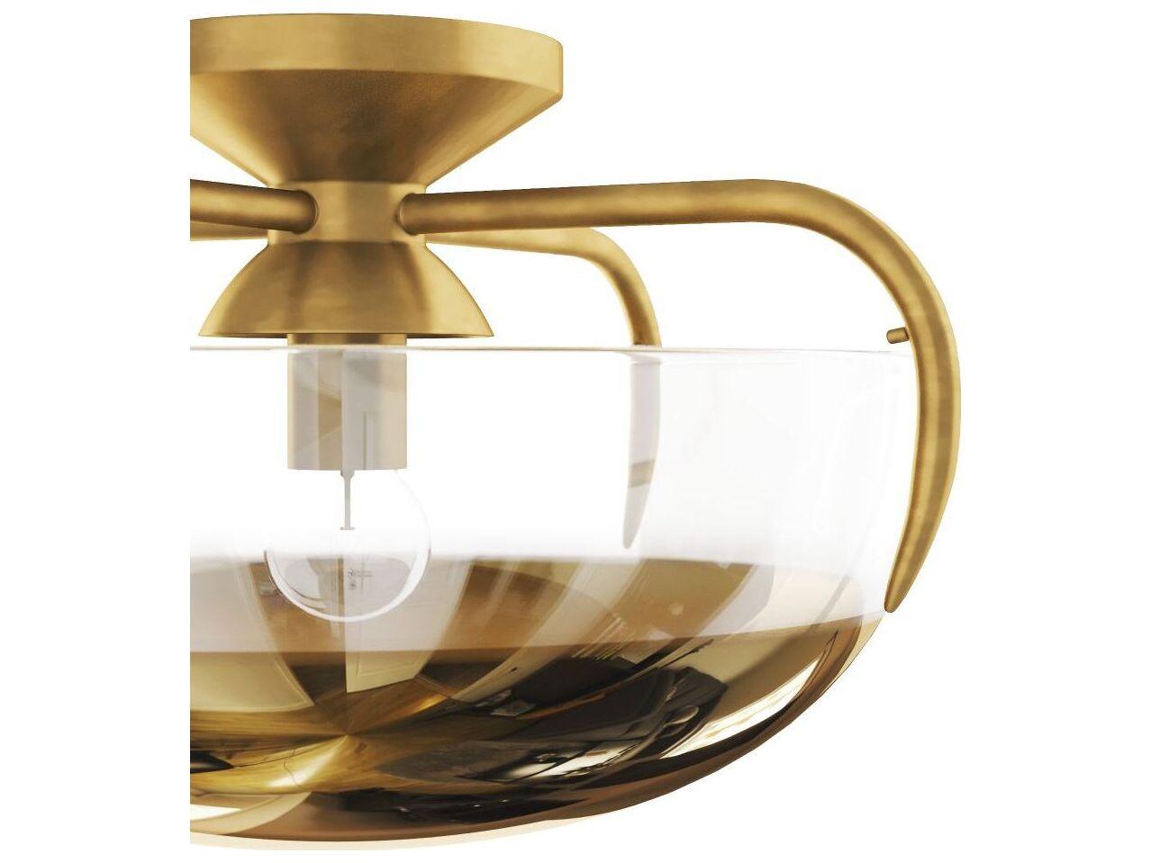 Arteriors Home Corona 1-Light Gold Ombre Antique Brass Round Flush Mount