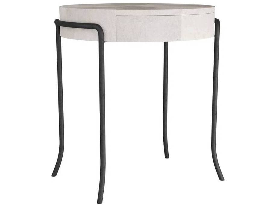 Arteriors Home Mosquito Round Acrylic Ivory Blackened End Table