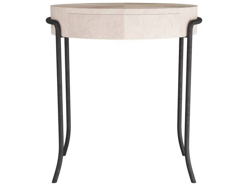 Arteriors Home Mosquito Round Acrylic Ivory Blackened End Table