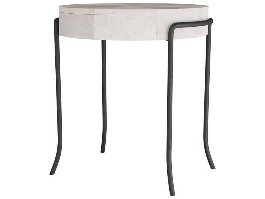 Arteriors Home Mosquito Round Acrylic Ivory Blackened End Table