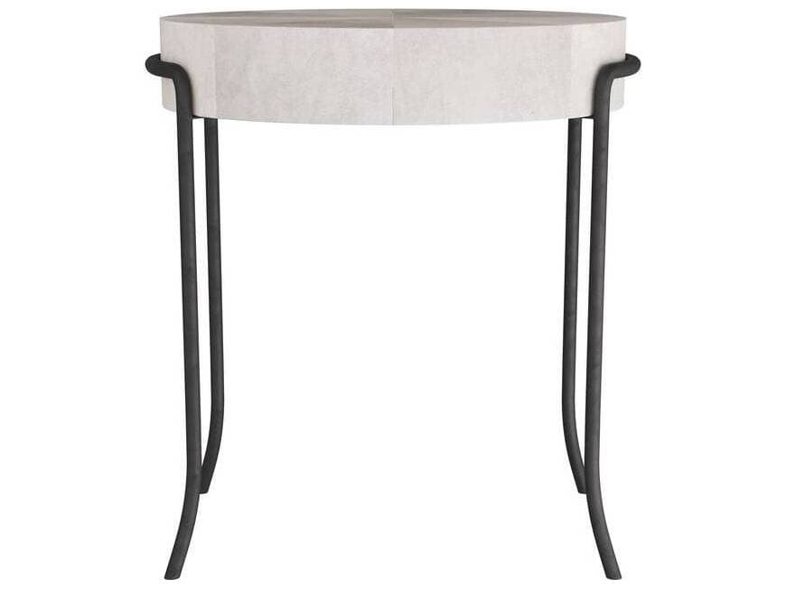 Arteriors Home Mosquito Round Acrylic Ivory Blackened End Table