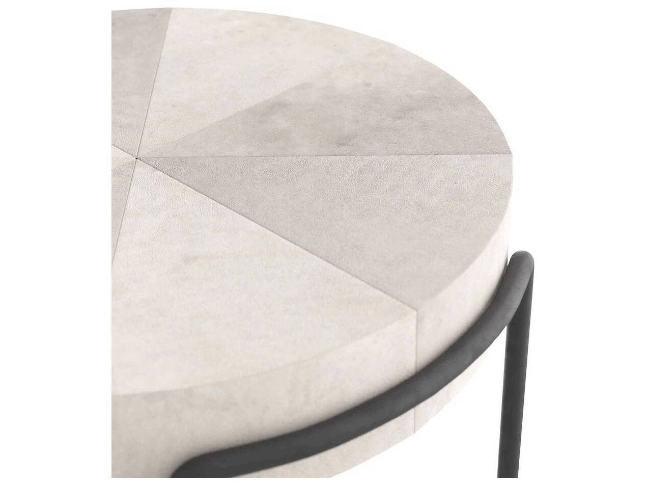 Arteriors Home Mosquito Round Acrylic Ivory Blackened End Table