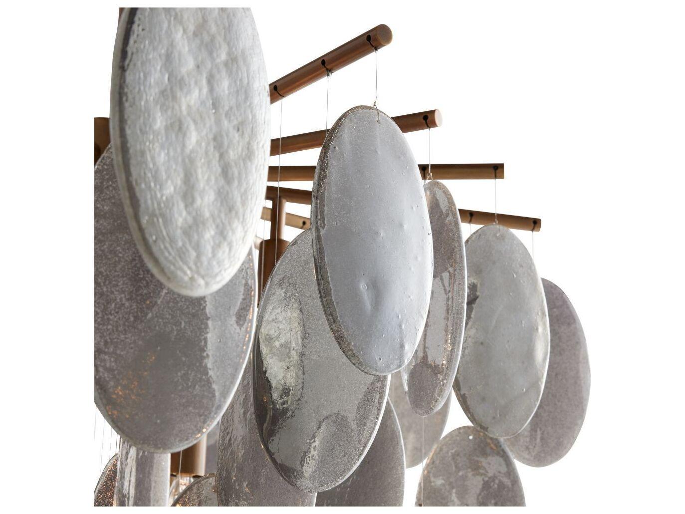 Arteriors Home Tiffany 8-Light Antique Brass Smoke Luster Gray Round Chandelier