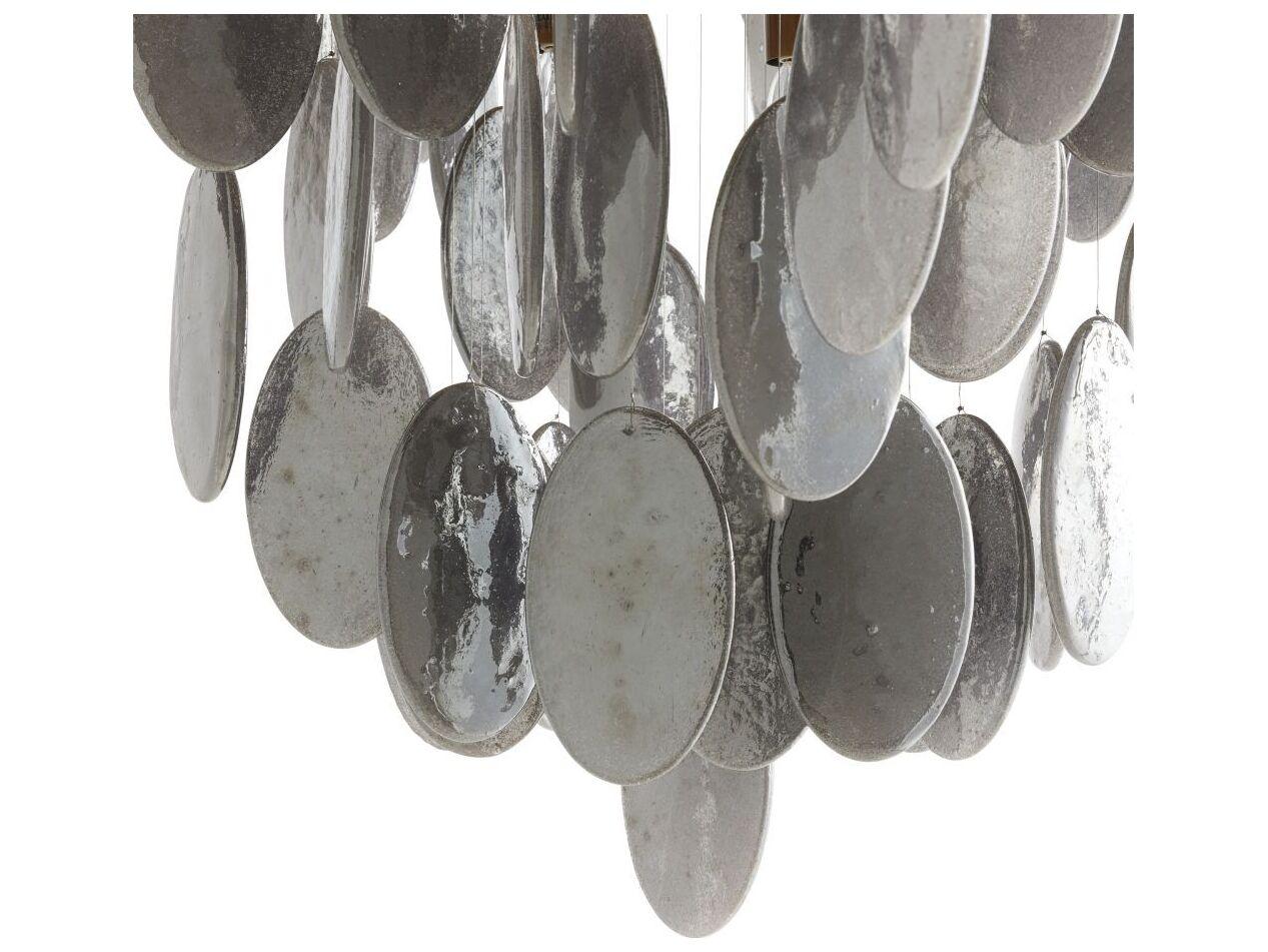 Arteriors Home Tiffany 8-Light Antique Brass Smoke Luster Gray Round Chandelier