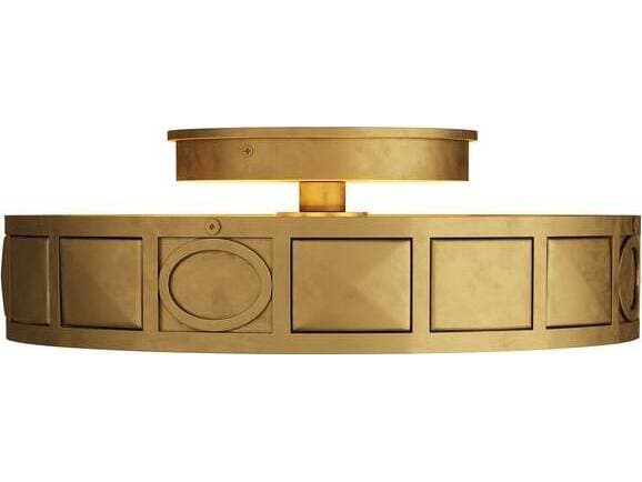 Arteriors Home Empire 4-Light Antique Brass Opal Round Flush Mount