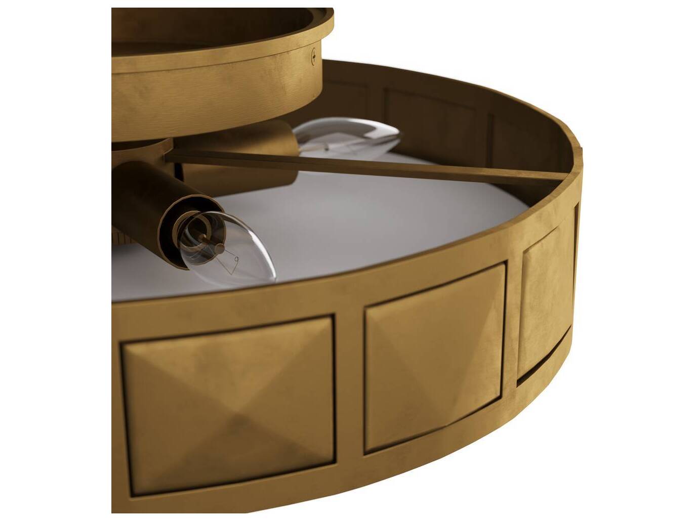 Arteriors Home Empire 4-Light Antique Brass Opal Round Flush Mount