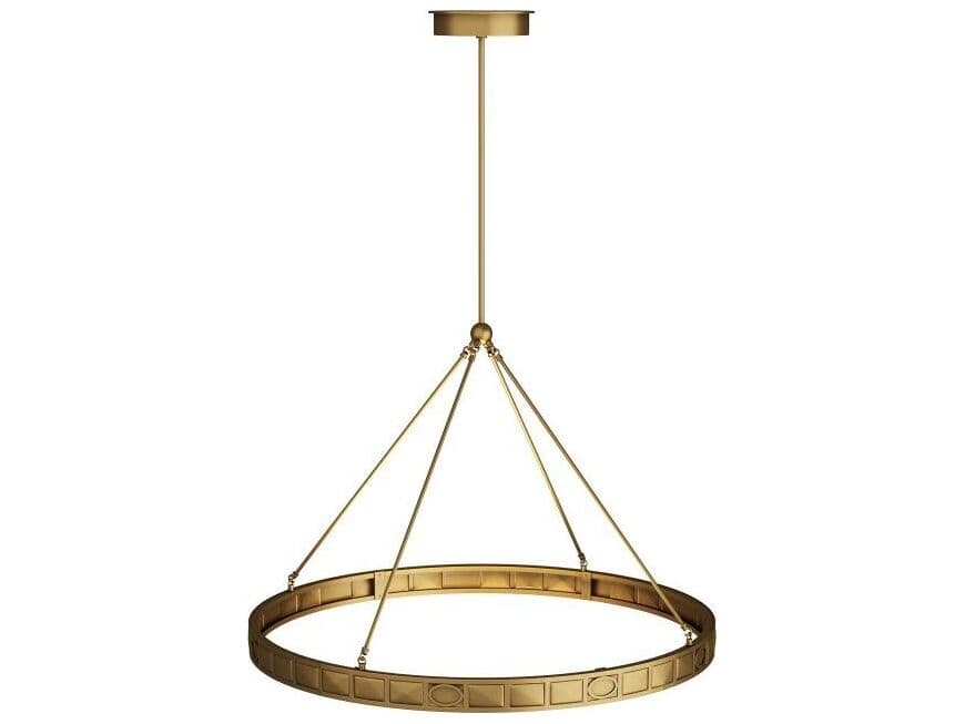 Arteriors Home Empire 1-Light Antique Brass Clear Round Chandelier