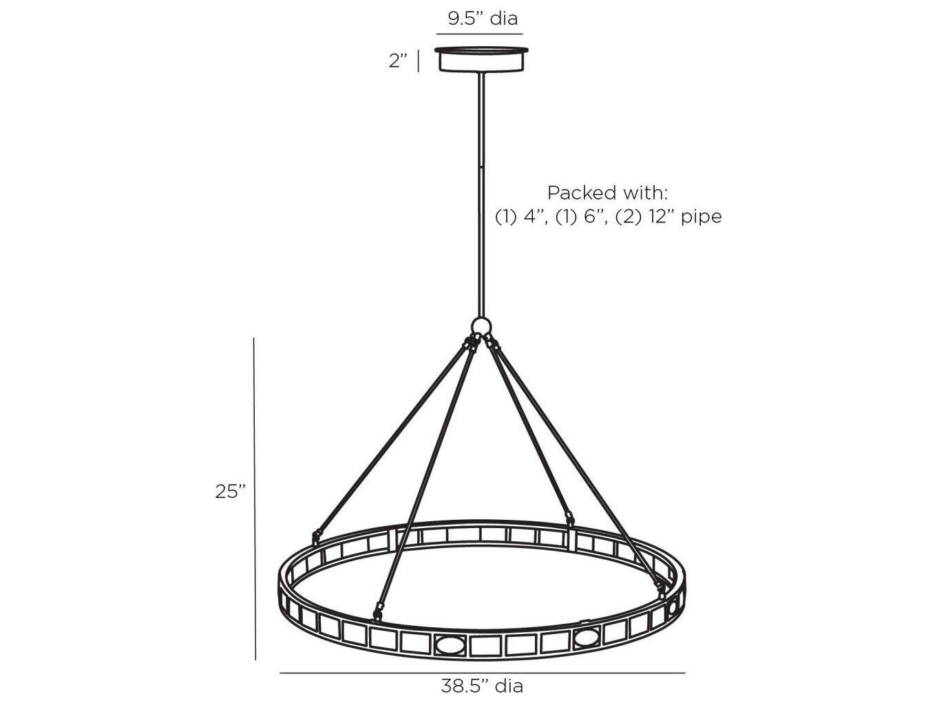 Arteriors Home Empire 1-Light Antique Brass Clear Round Chandelier