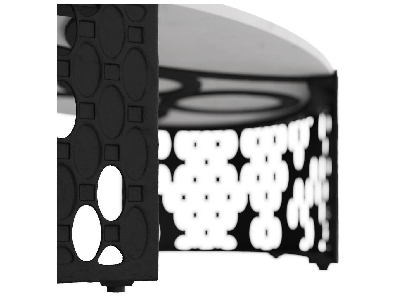 Arteriors Home Oval Marble White Blackened Iron Onze Coffee Table