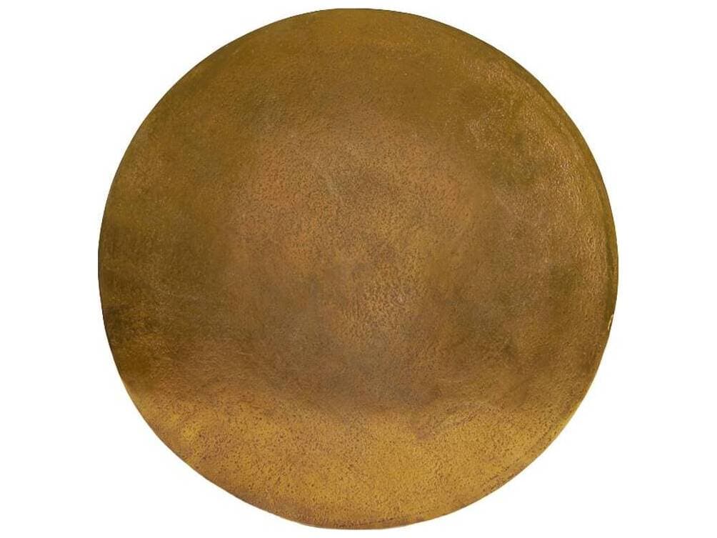 Arteriors Home Millenia Round Metal Antique Brass End Table
