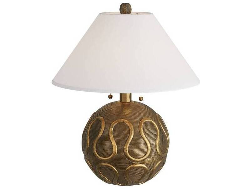 Arteriors Home Serpiente Vintage Brass Ivory Buffet Lamp