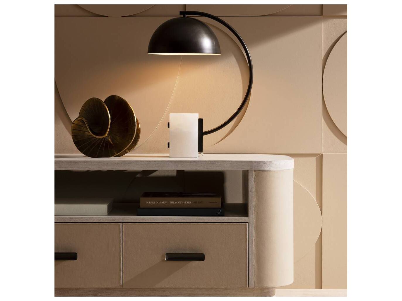 Arteriors Home Weslan English Bronze White Table Lamp