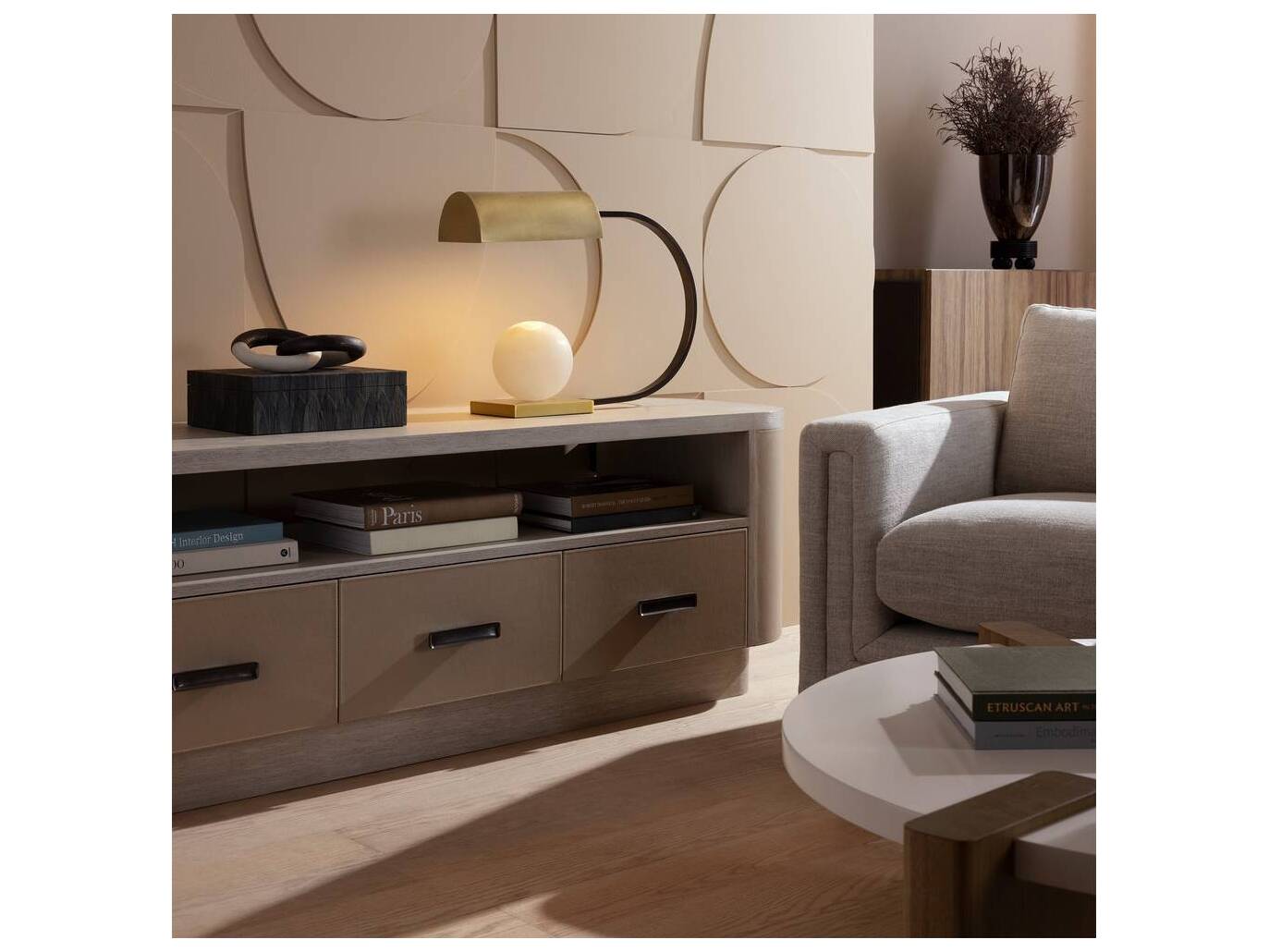 Arteriors Home Venice Antique Brass White Table Lamp