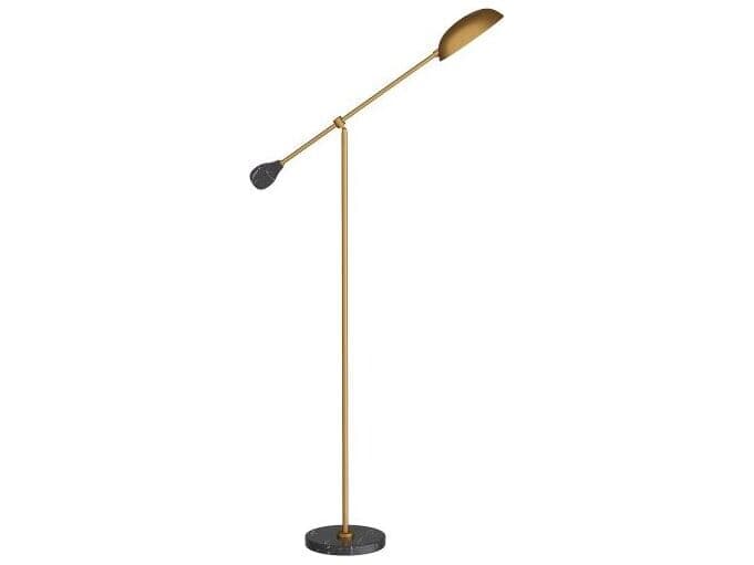 Arteriors Home Alaric Antique Brass Black Floor Lamp