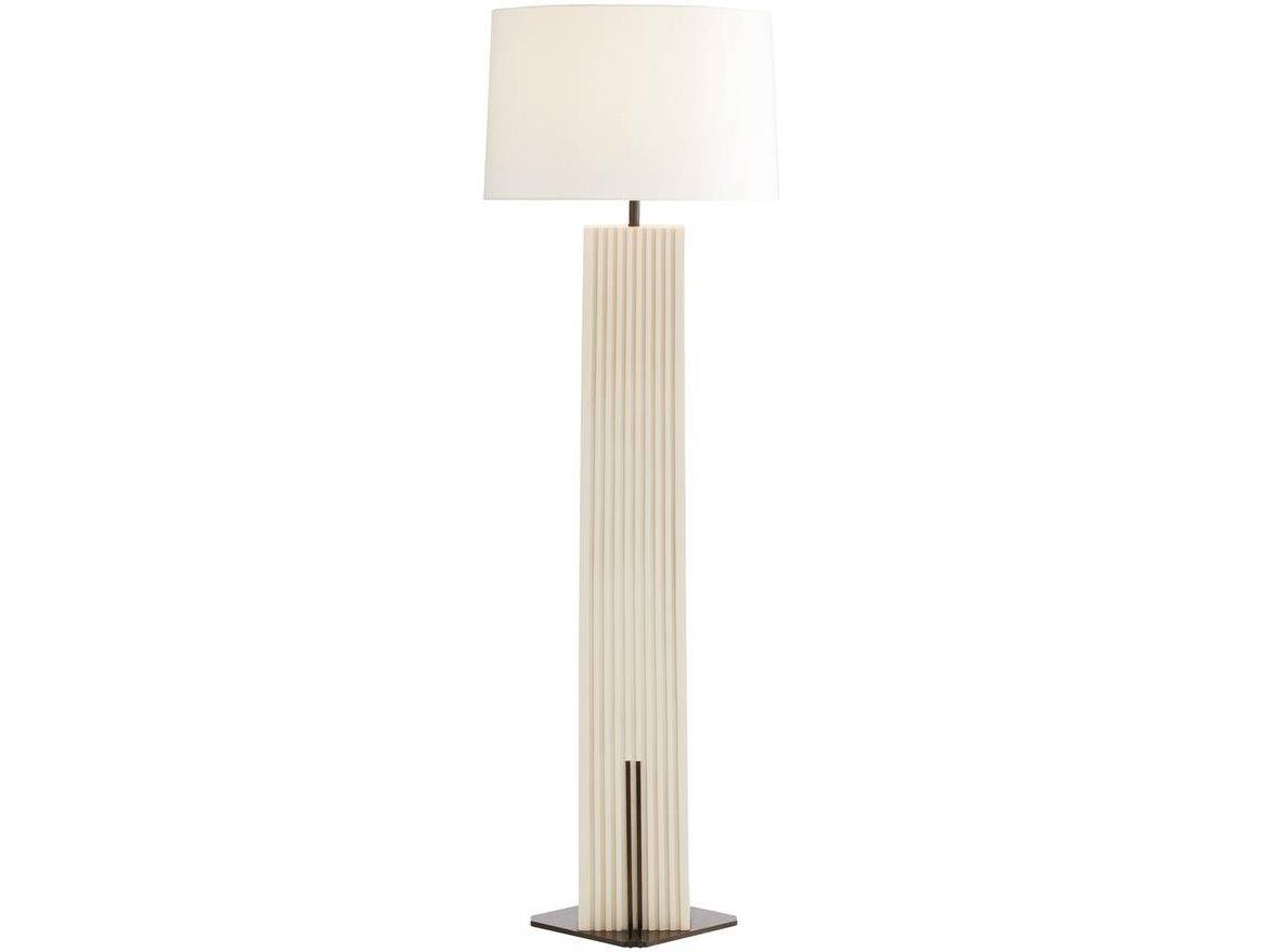 Arteriors Home Fortunata Ivory Heritage Brass White Floor Lamp