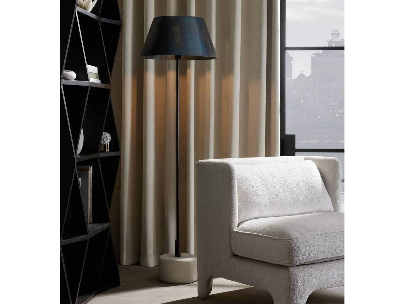 Arteriors Home Xena Burnt Iron White Black Floor Lamp