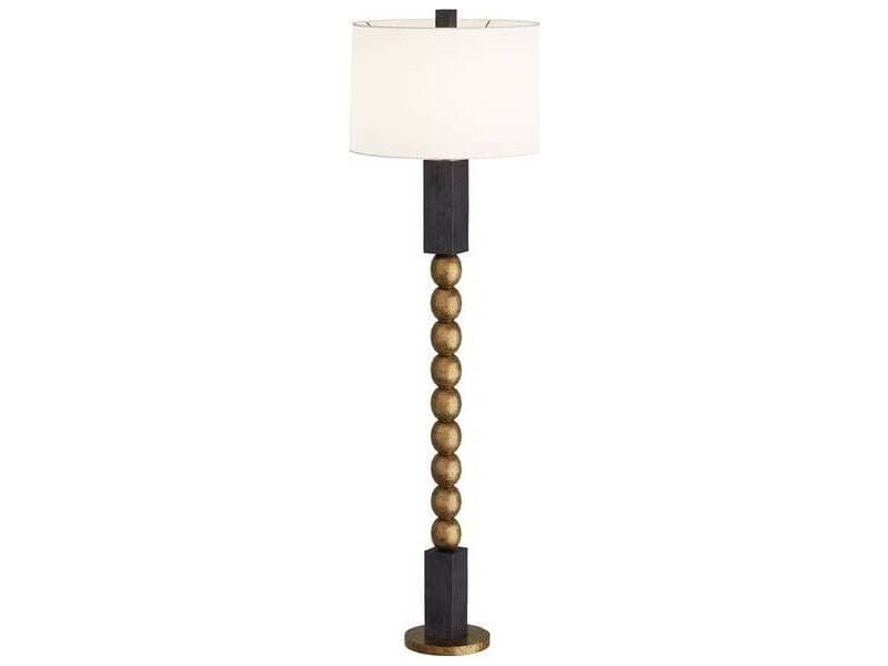 Arteriors Home Yonah Antique Brass Ebony Black Floor Lamp