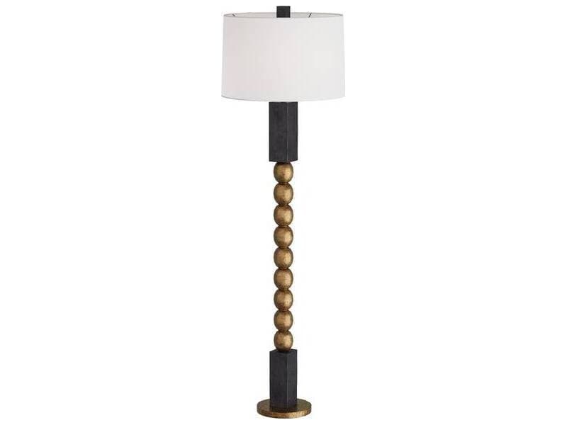 Arteriors Home Yonah Antique Brass Ebony Black Floor Lamp