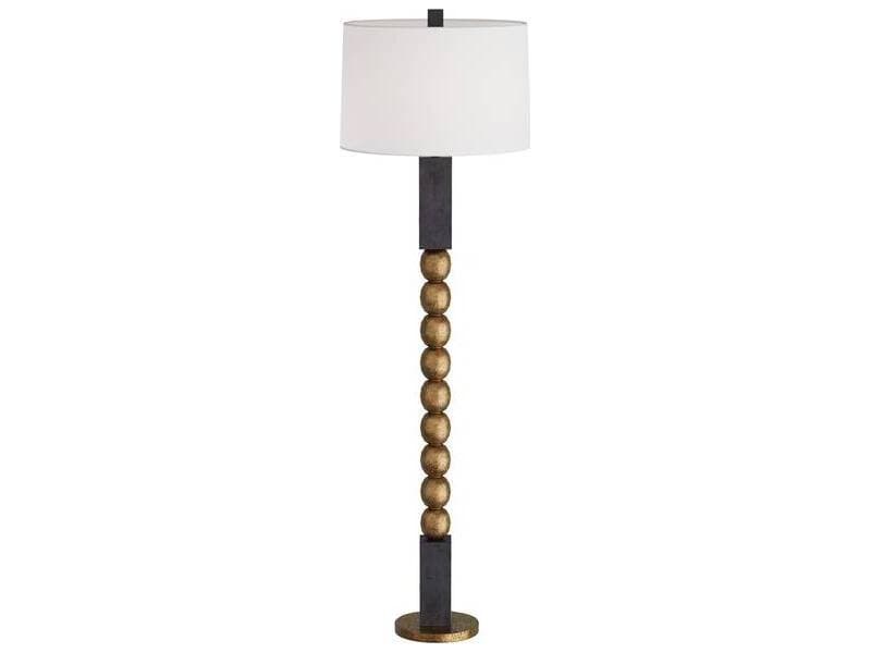 Arteriors Home Yonah Antique Brass Ebony Black Floor Lamp