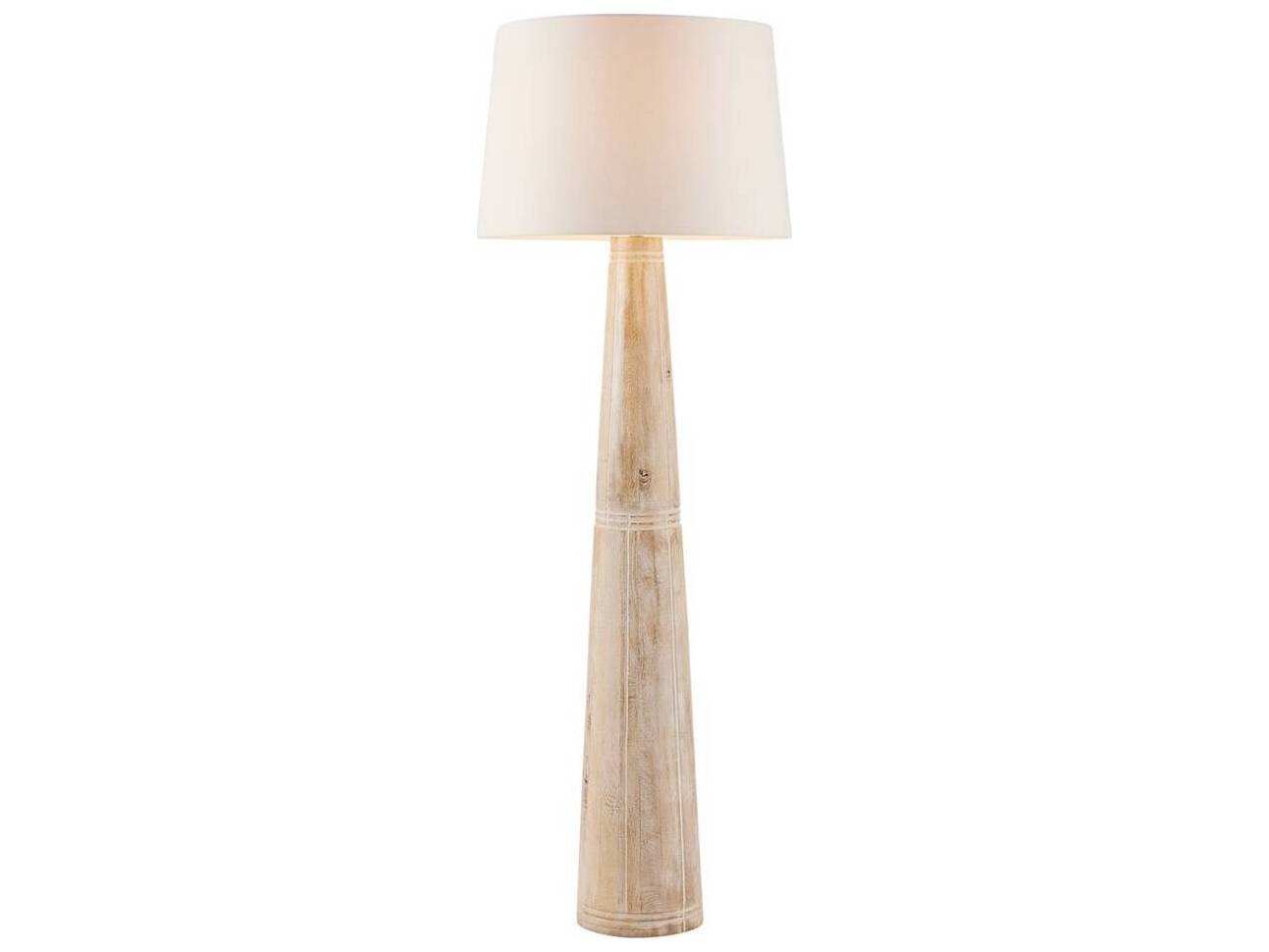 Arteriors Home Elmhurst Whitewashed Polished Nickel Wood Floor Lamp
