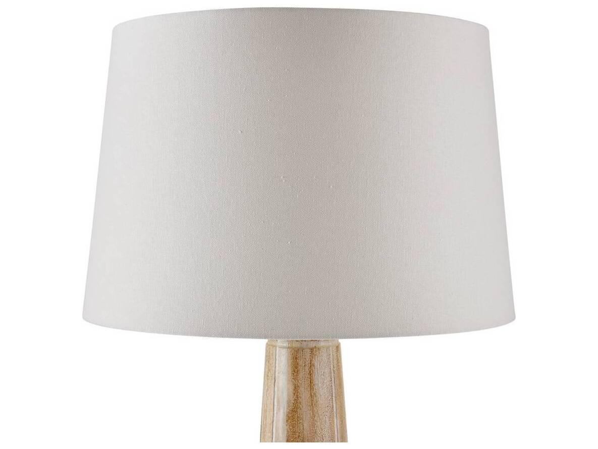 Arteriors Home Elmhurst Whitewashed Polished Nickel Wood Floor Lamp