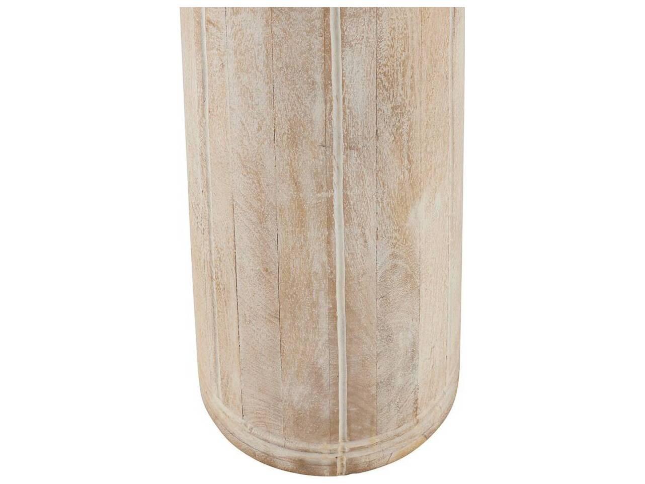 Arteriors Home Elmhurst Whitewashed Polished Nickel Wood Floor Lamp