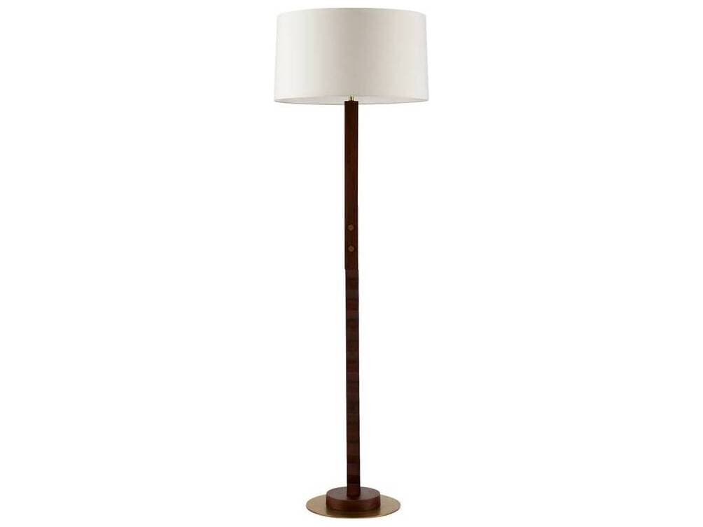 Arteriors Home Elvis Dark Walnut Antique Brass Brown Floor Lamp