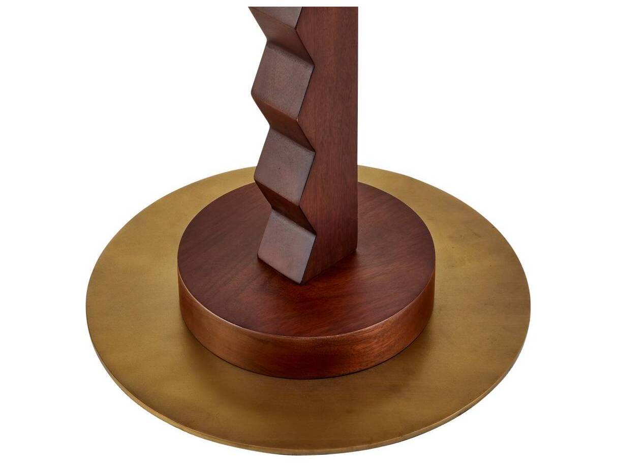 Arteriors Home Elvis Dark Walnut Antique Brass Brown Floor Lamp