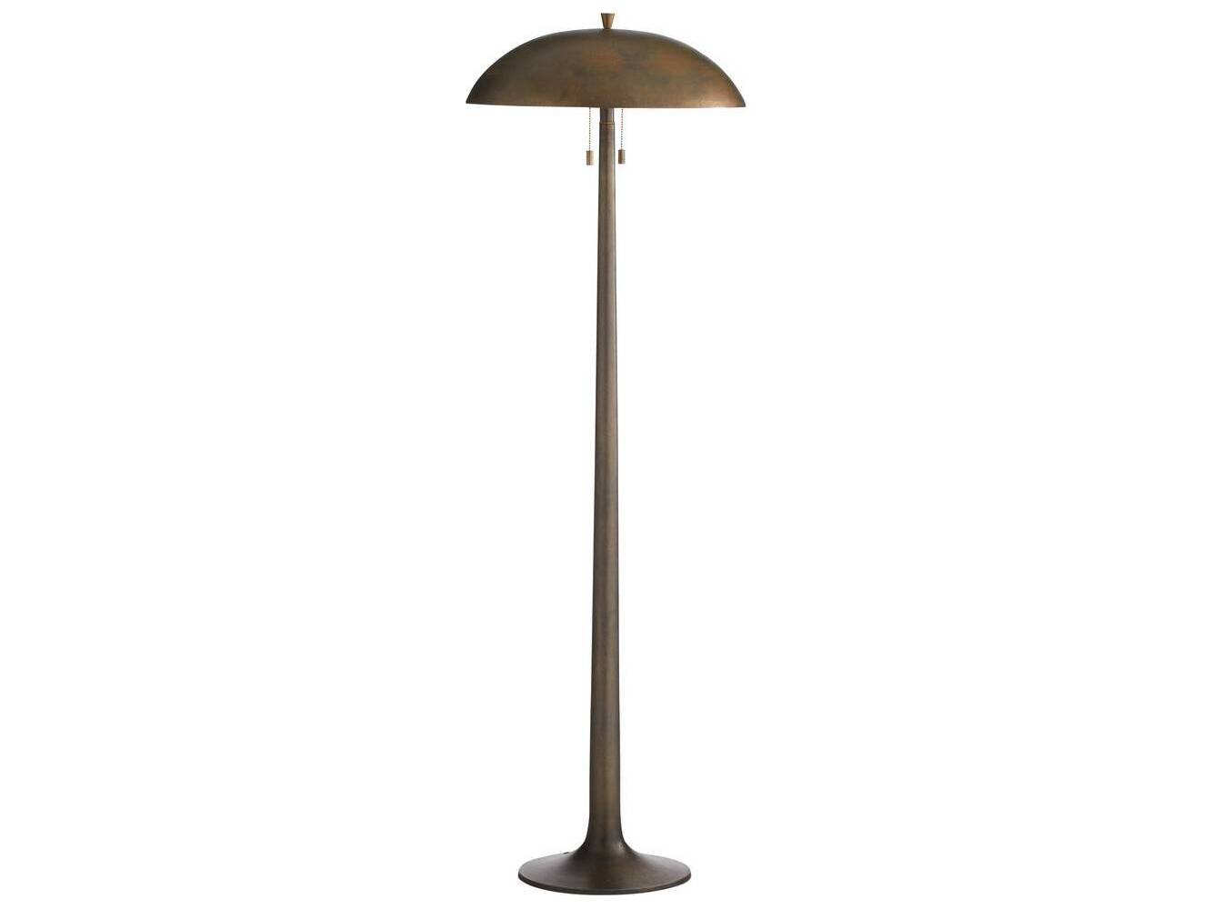 Arteriors Home Fleetwood Vintage Brass Floor Lamp
