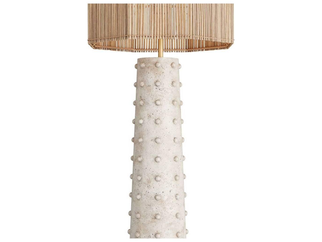 Arteriors Home Agnes Mactan Stone Antique Brass Brown Floor Lamp