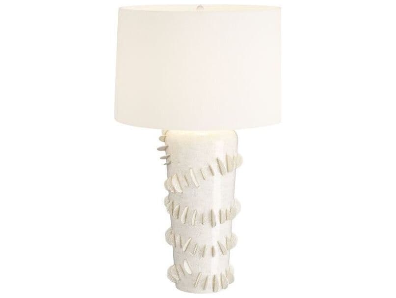 Arteriors Home Beatrix Ivory Crackle Antique Brass White Table Lamp