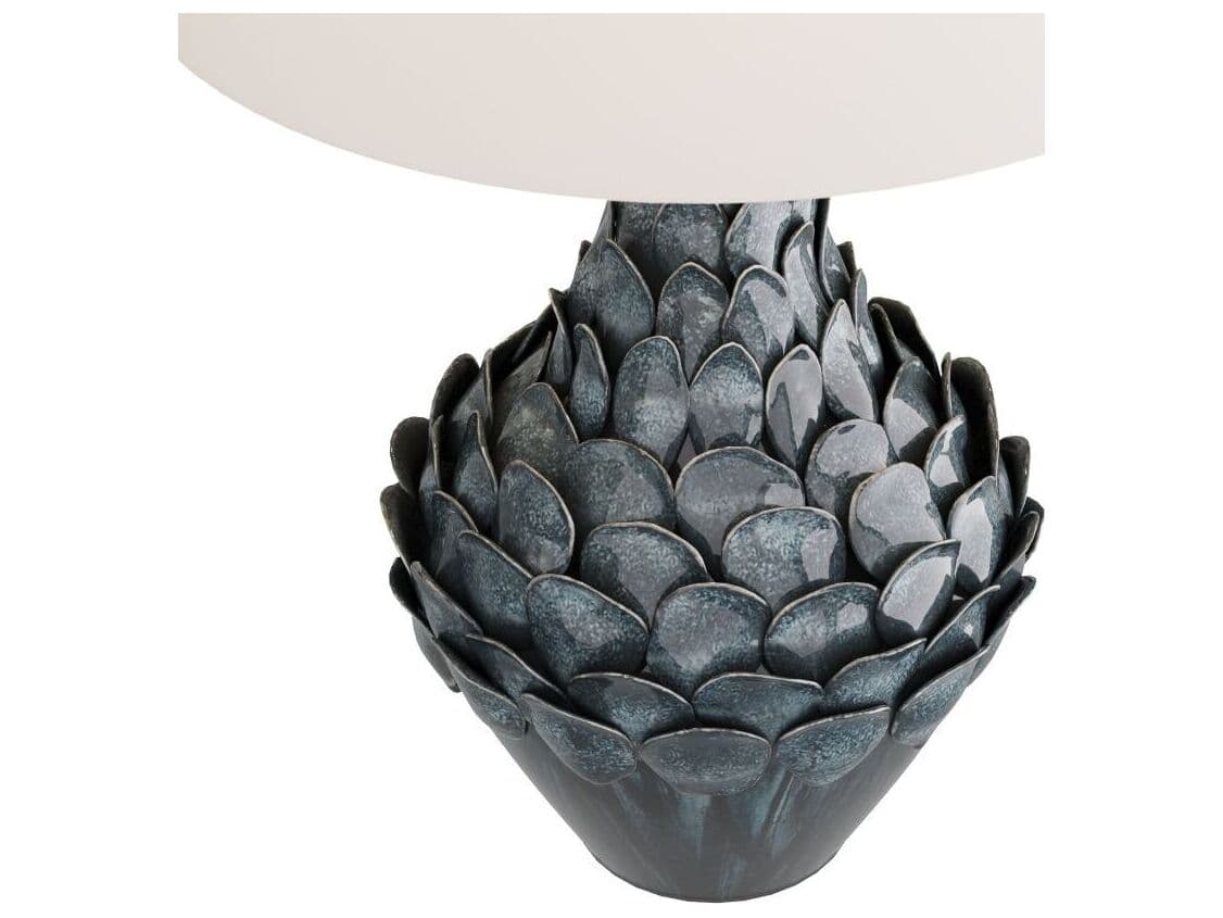 Arteriors Home Aegon Ocean Reactive Antique Brass Blue Buffet Lamp