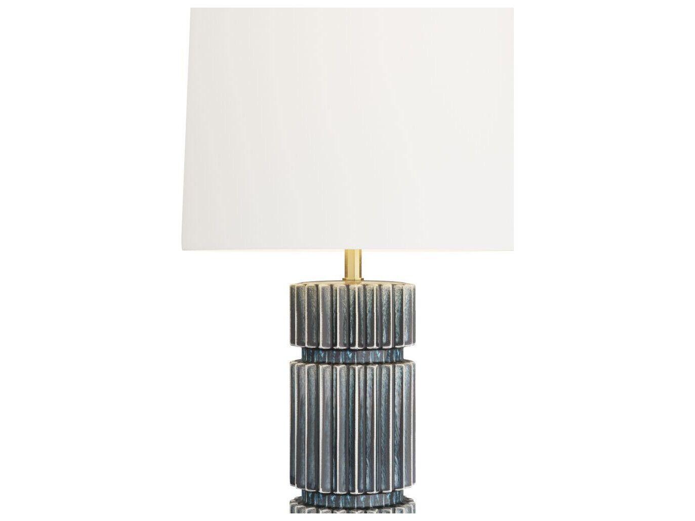 Arteriors Home Annika Ocean Reactive Antique Brass Blue Buffet Lamp