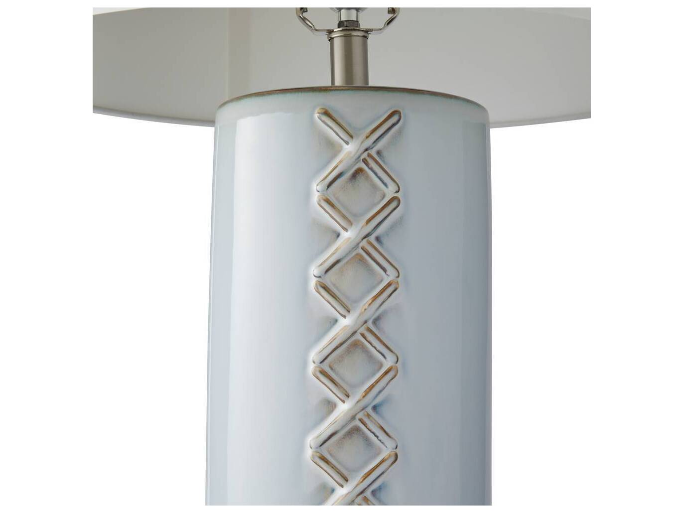 Arteriors Home DiMaggio Glacial Reactive Polished Nickel White Buffet Lamp