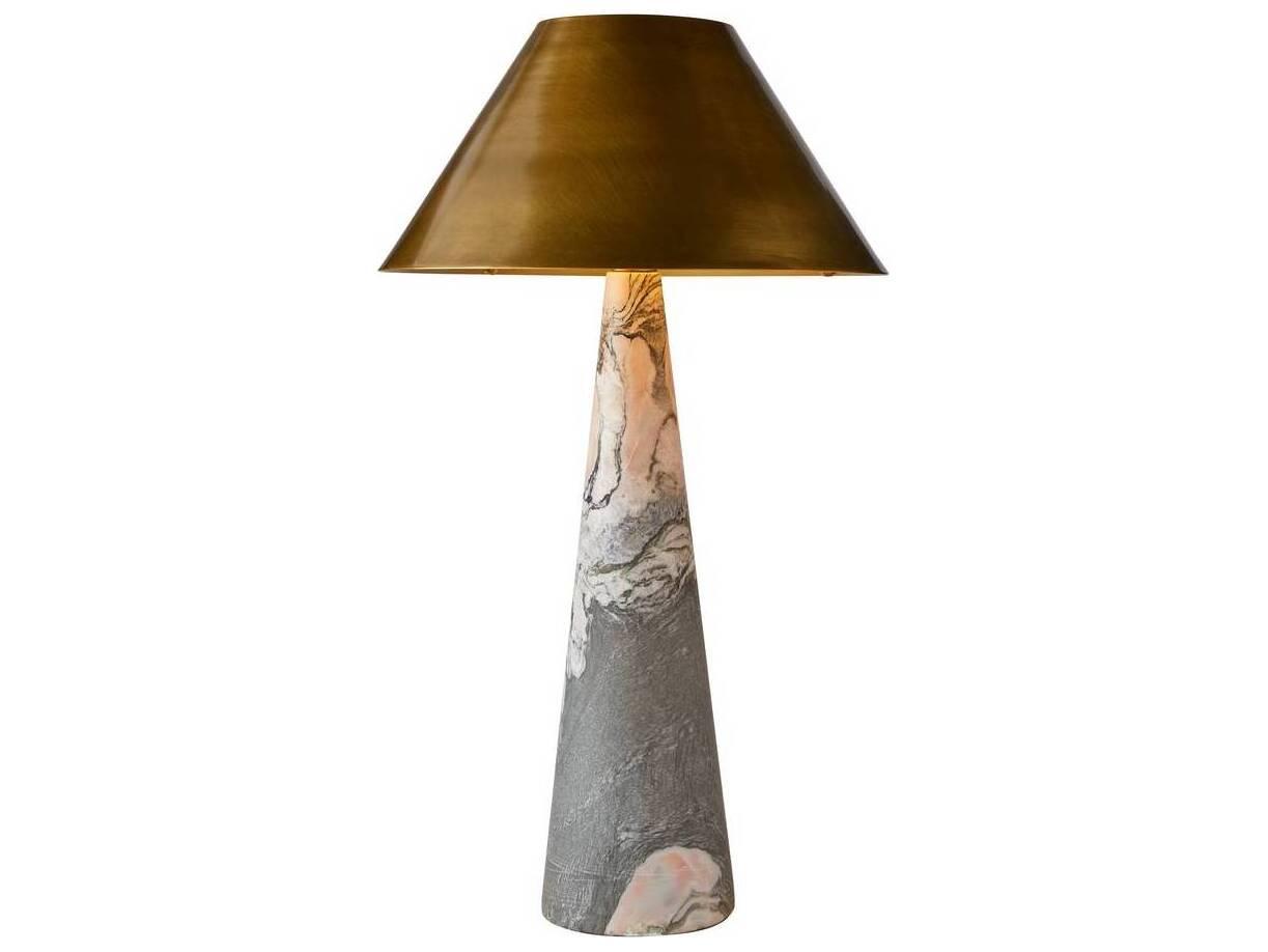 Arteriors Home Chanell Calacatta Viola Antique Brass Buffet Lamp