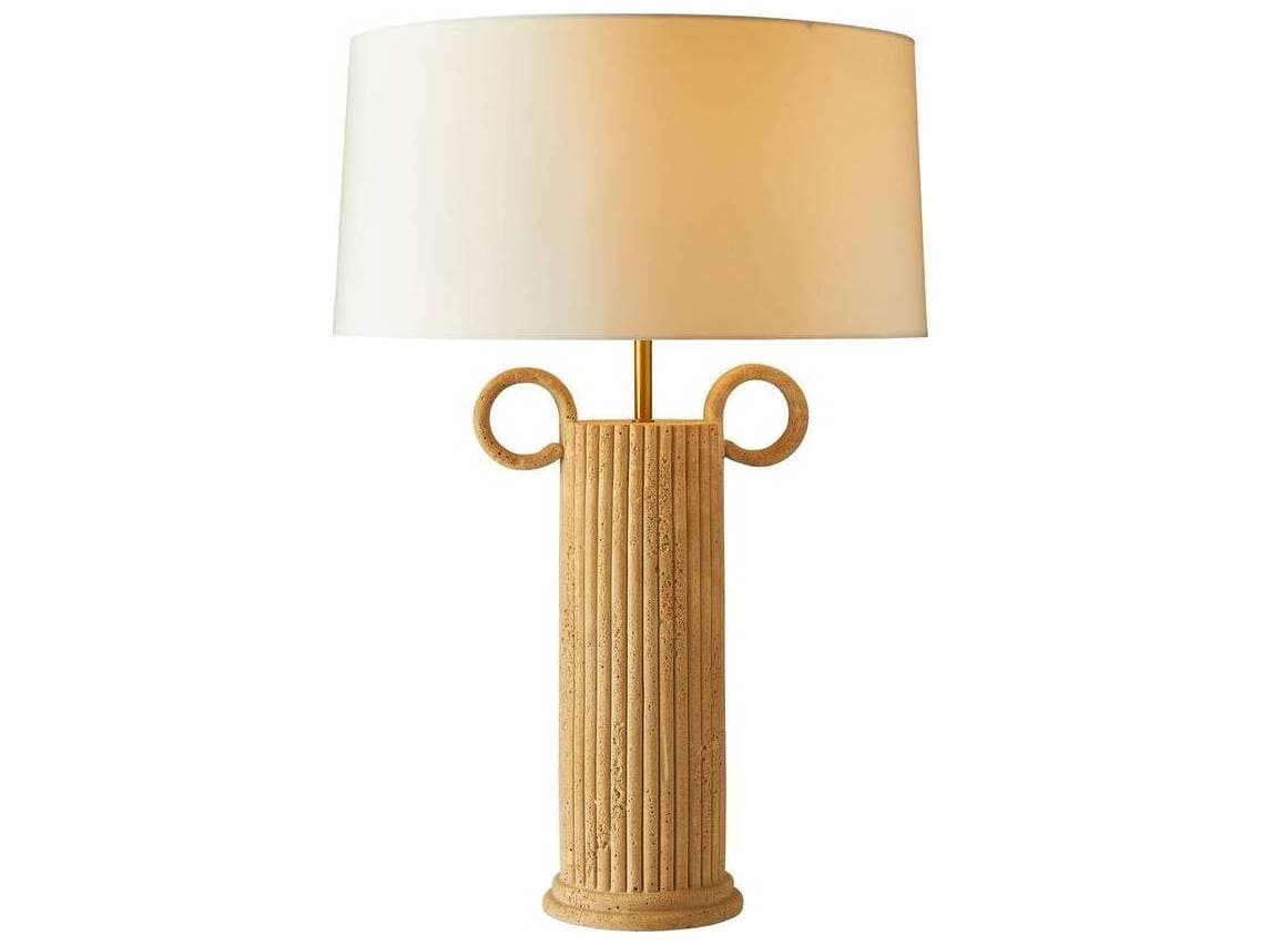 Arteriors Home Eros Sand Antique Brass Brown Traditional Buffet Lamp