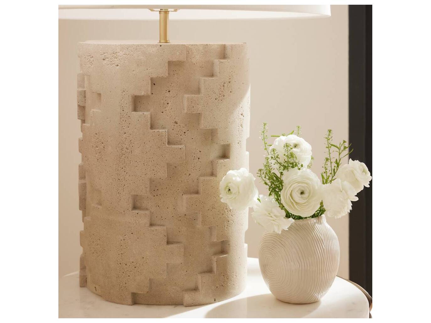 Arteriors Home Cornwall Sand Antique Brass Brown Buffet Lamp