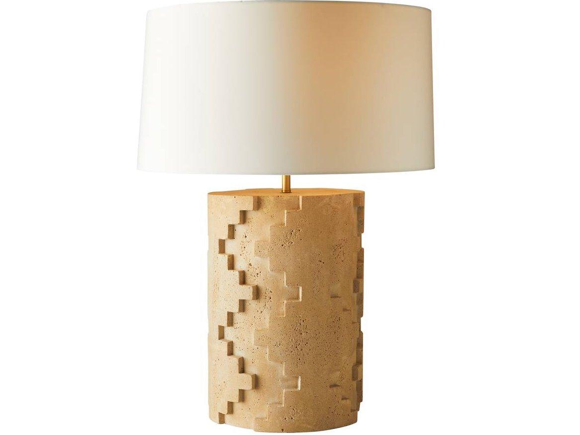 Arteriors Home Cornwall Sand Antique Brass Brown Buffet Lamp