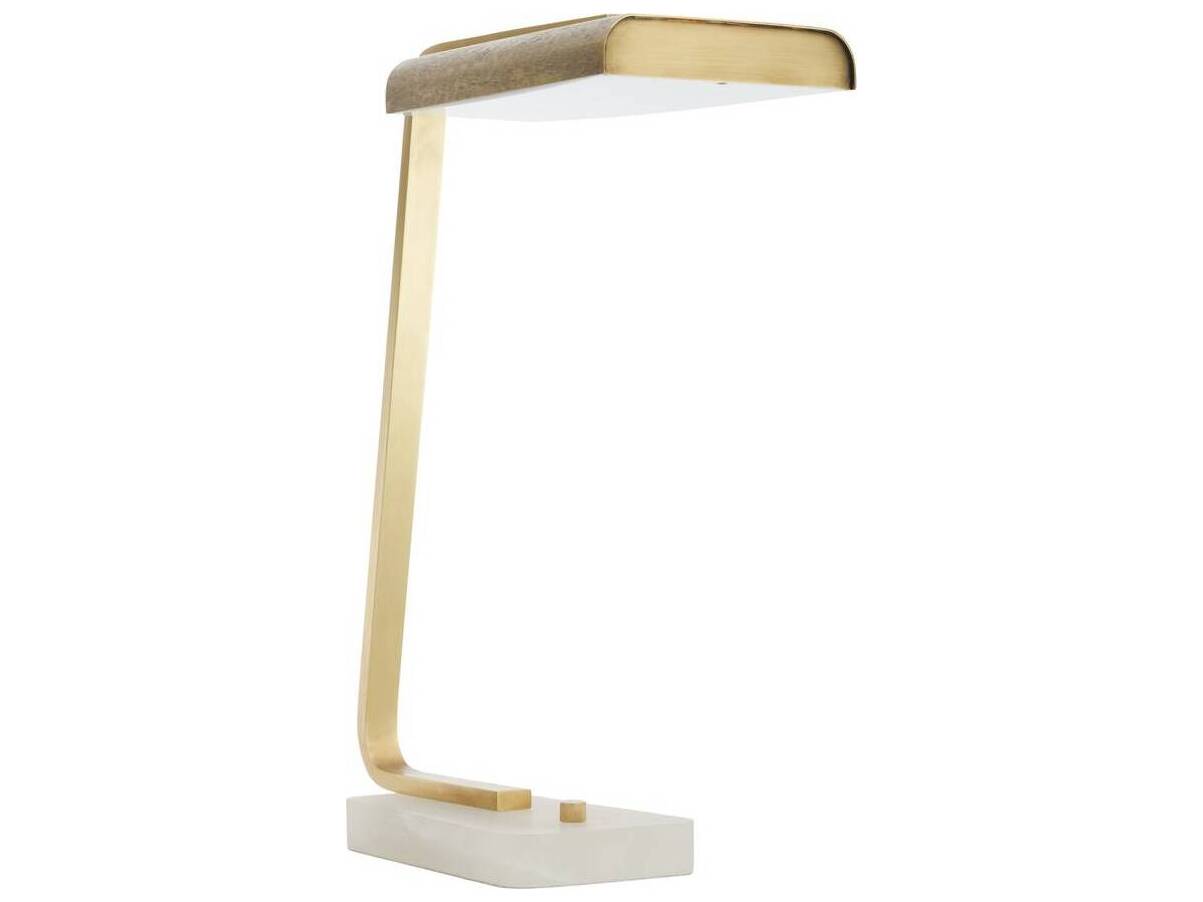 Arteriors Home Genevieve Antique Brass White Table Lamp