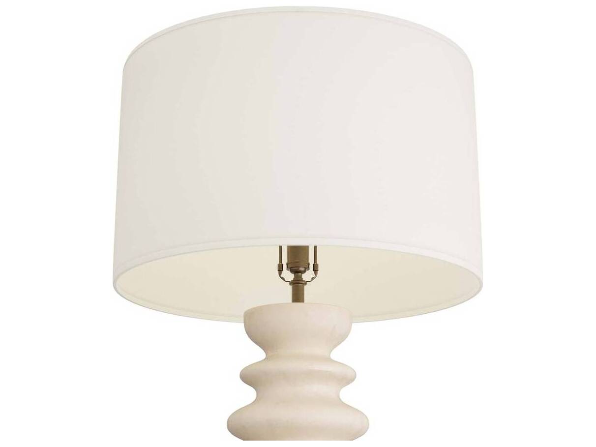 Arteriors Home Worland Matte Ivory Antique Brass White Buffet Lamp