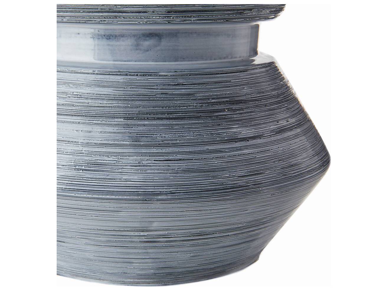 Arteriors Home Drifter Haze Blue Reactive Glaze Antique Brass White Buffet Lamp