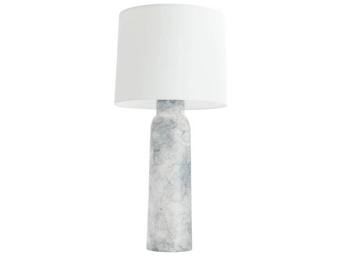 Arteriors Home Heather Thundercloud Polished Nickel White Buffet Lamp
