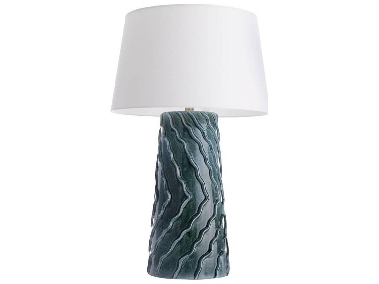 Arteriors Home Huron Amalfi Antique Brass Blue Buffet Lamp