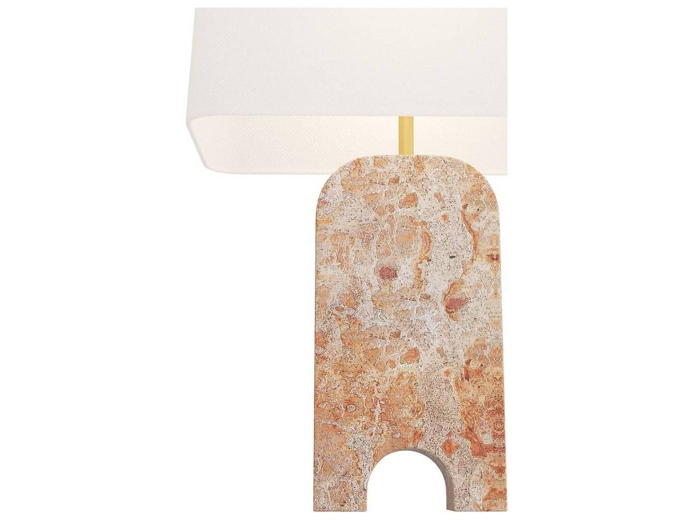 Arteriors Home Birmingham Capri Antique Brass White Buffet Lamp