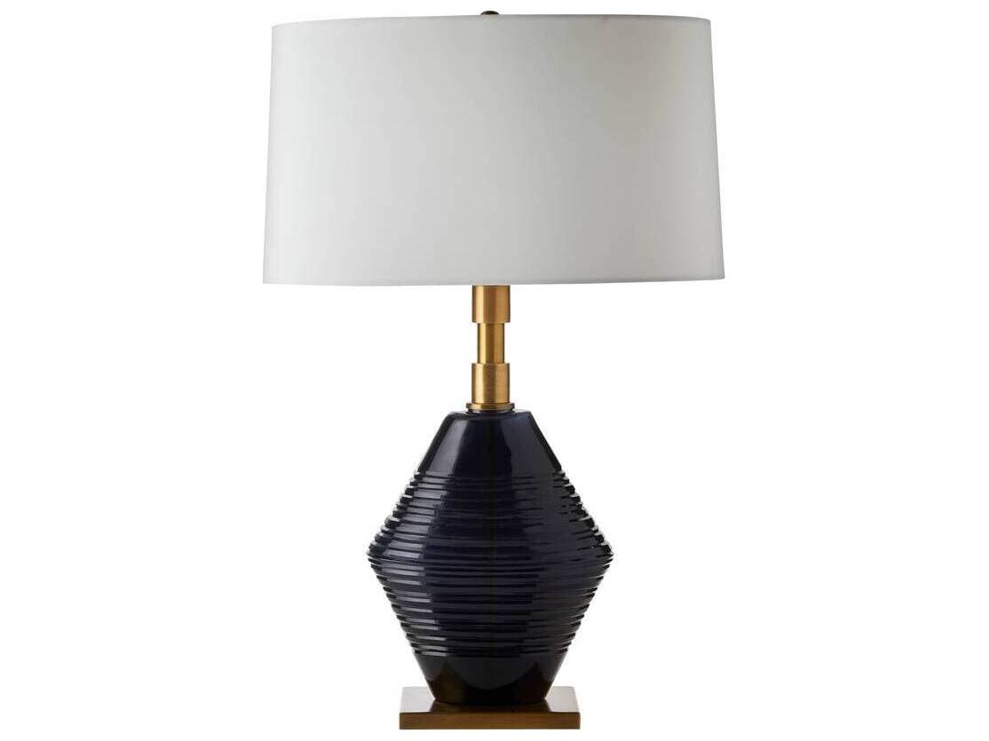 Arteriors Home Estrada Navy Optic Antique Brass Blue Buffet Lamp